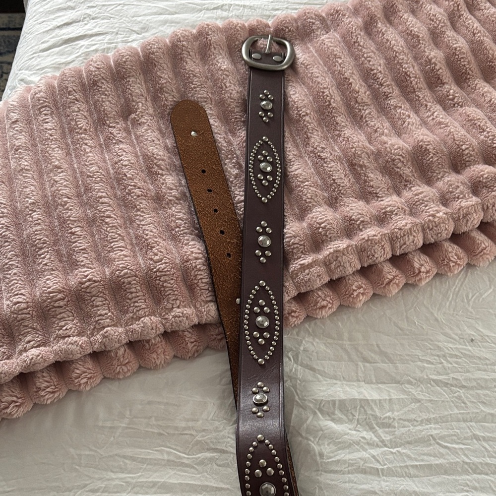 Banana Republic Dark Brown Belt with Silver Accents